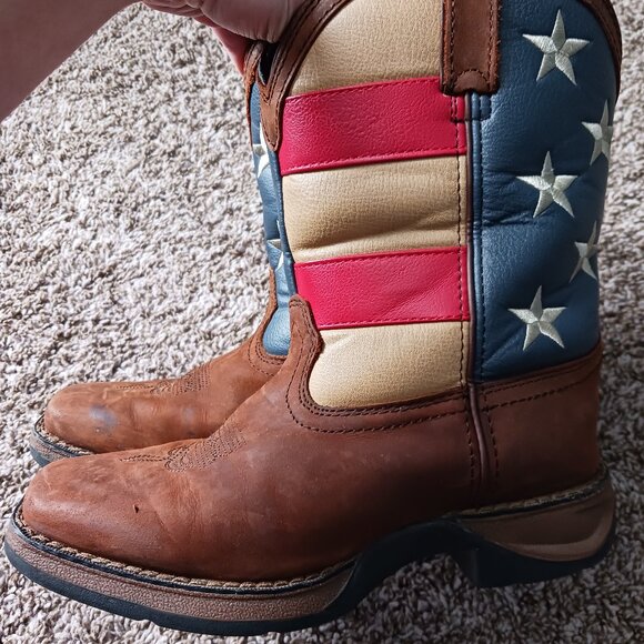 Durango Lil rebel American Flag Square toed boots 4M